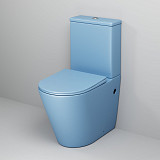 Унитаз GR-4480BSMS Color (620*365*810) ГОЛУБОЙ МАТОВЫЙ напольный БЕЗОБОДКОВЫЙ с тонкой крышкой,2 ме