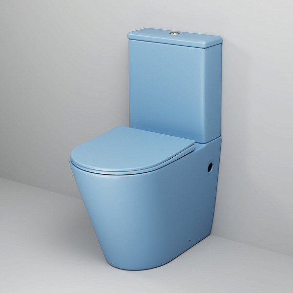 Унитаз GR-4480BSMS Color (620*365*810) ГОЛУБОЙ МАТОВЫЙ напольный БЕЗОБОДКОВЫЙ с тонкой крышкой,2 ме