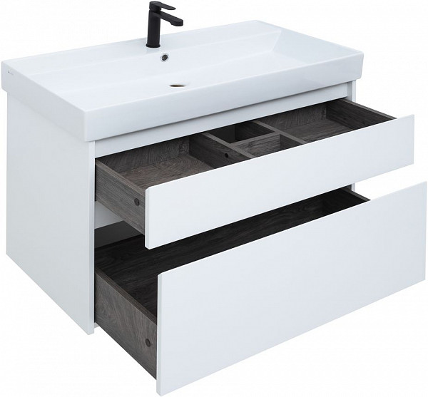Тумба под раковину Aquanet Nova Lite 90 белый (2 ящика) 00242268