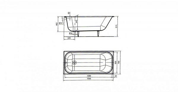 Чугунная ванна Ностальжи 160X75 Универсал
