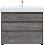 Тумба под раковину Aquanet Nova Lite 100 дуб рошелье (3 ящика) 00302479