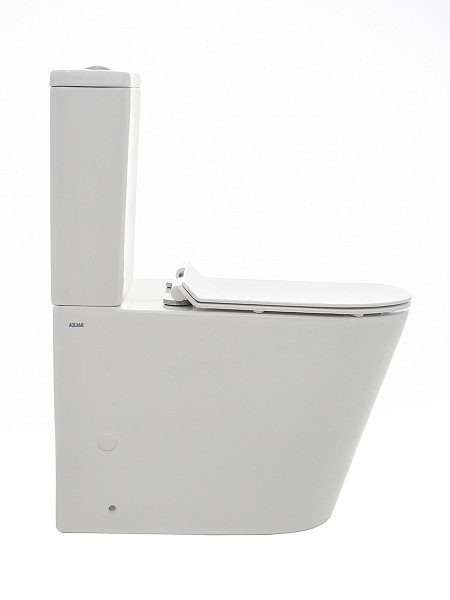 AQM1001 Унитаз напольный Rimless AQUAme c сиденьем SoftClose, горизонтальный выпуск. 670x360x445мм