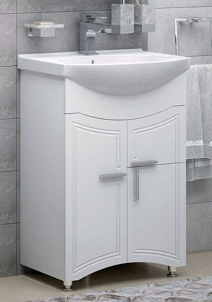 Тумба под раковину Corozo Креста Z1 55 NEW белая SD-00000353